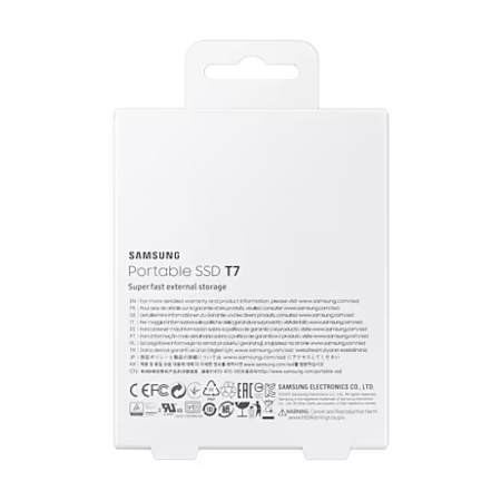 Внешний SSD диск Samsung T7 R1050/W1000 Мб/сек, USB 3.2, 1Тб, серый